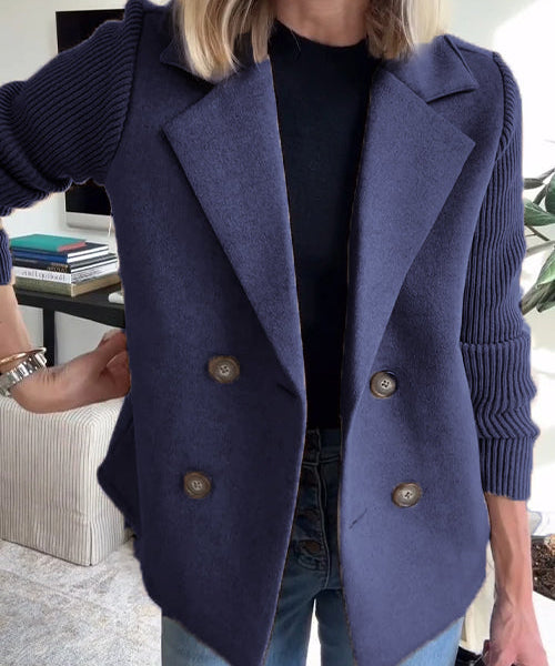 SORELLE™ - Elegant Knit-Sleeve Blazer