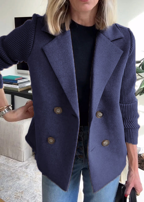 SORELLE™ - Elegant Knit-Sleeve Blazer