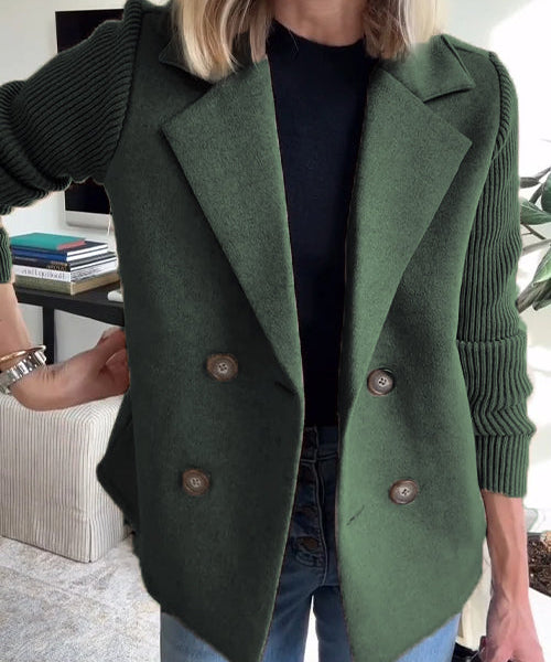 SORELLE™ - Elegant Knit-Sleeve Blazer