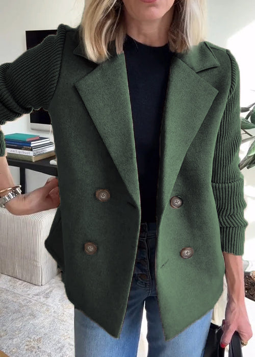 SORELLE™ - Elegant Knit-Sleeve Blazer