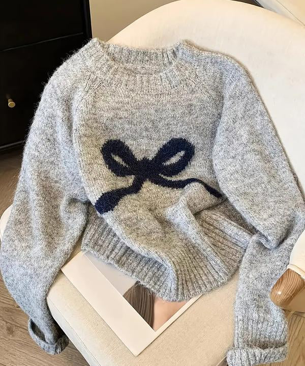 GRACIE™ - Elegant Bow Knit Sweater for Fall & Winter Fashion