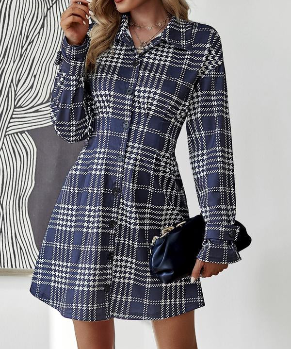MARIA™ - Elegant Slimming Check Dress for Autumn & Winter