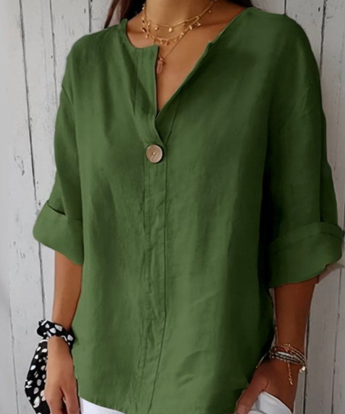 NAYLA™ - Casual V-Neck Blouse