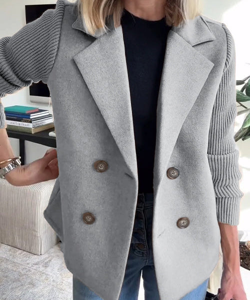 SORELLE™ - Elegant Knit-Sleeve Blazer