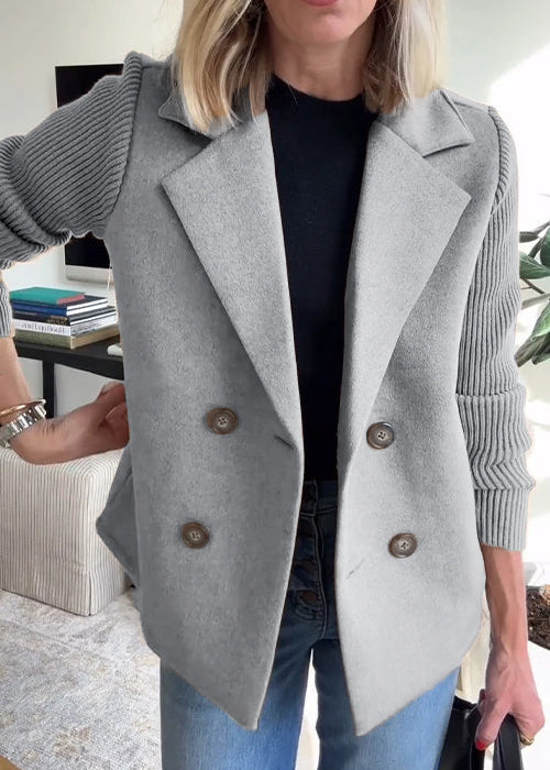 SORELLE™ - Elegant Knit-Sleeve Blazer