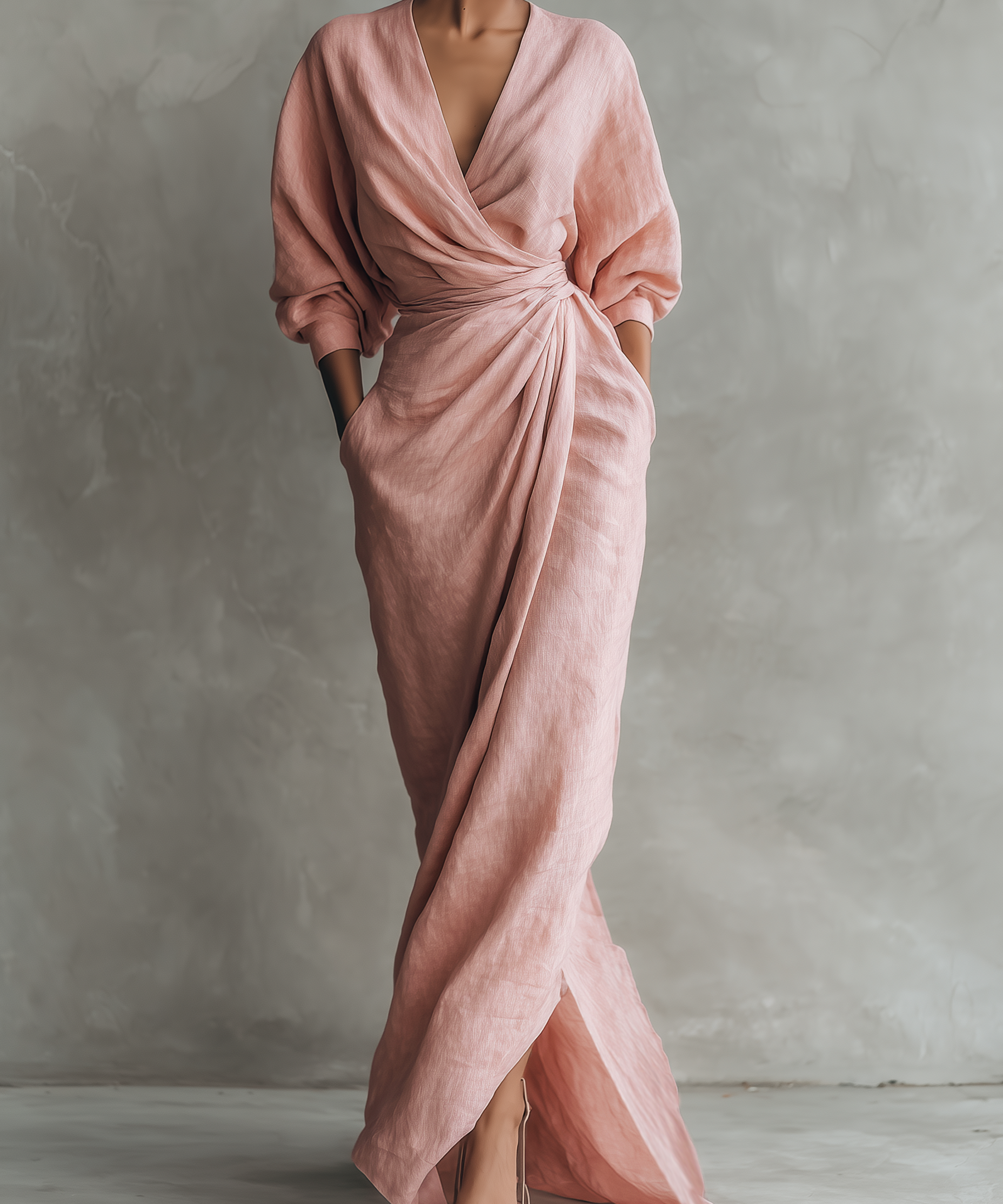 SOFI PURE ELEGANCE V-NECK DRESS