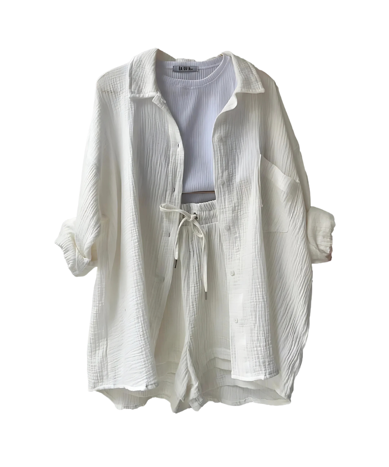 VERA™ – Modern Button-Up Shorts Set