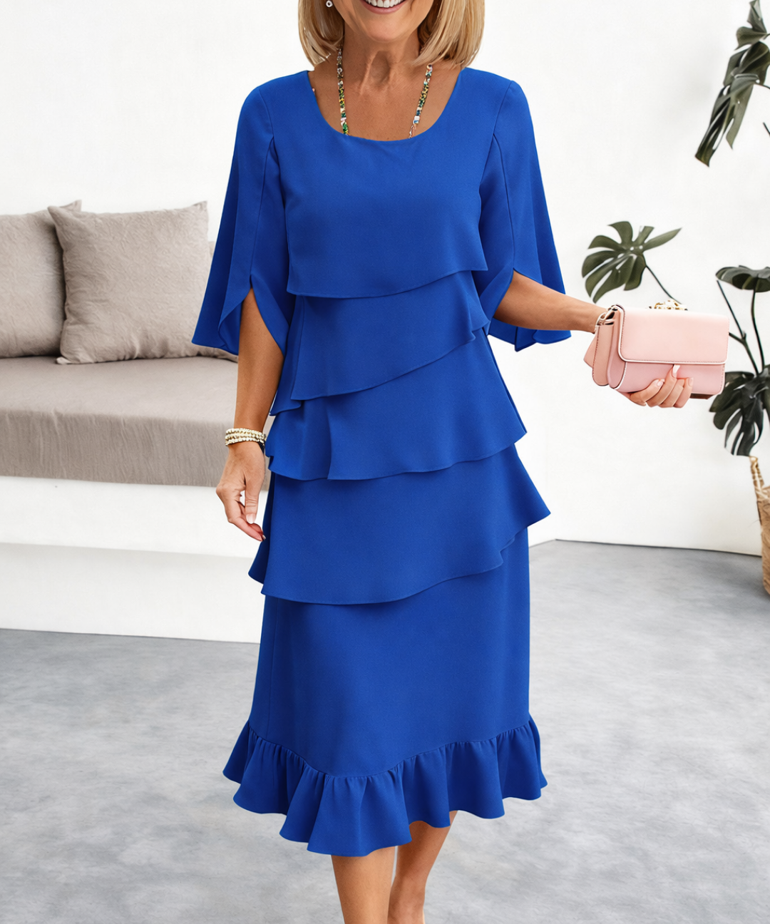IRIS RUFFLE MIDI DRESS