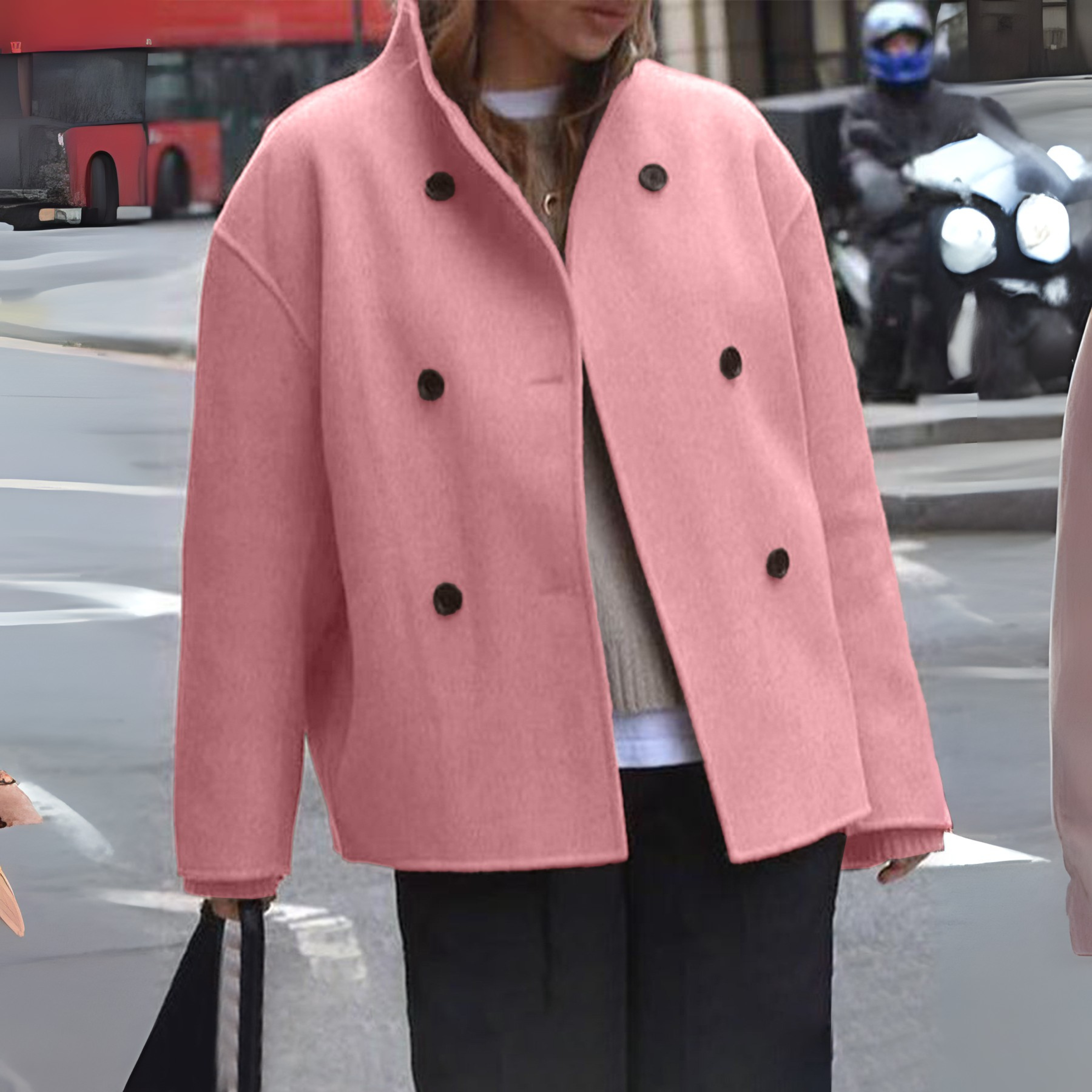 BINI™ - Cozy Long Sleeve Stand Collar Coat
