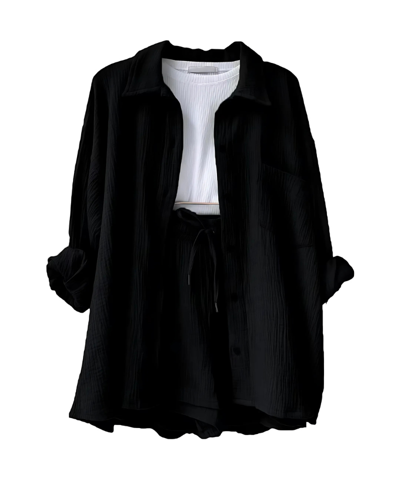 VERA™ – Modern Button-Up Shorts Set