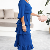 IRIS RUFFLE MIDI DRESS