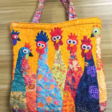 Handcrafted Bag – Five Colorful Hens