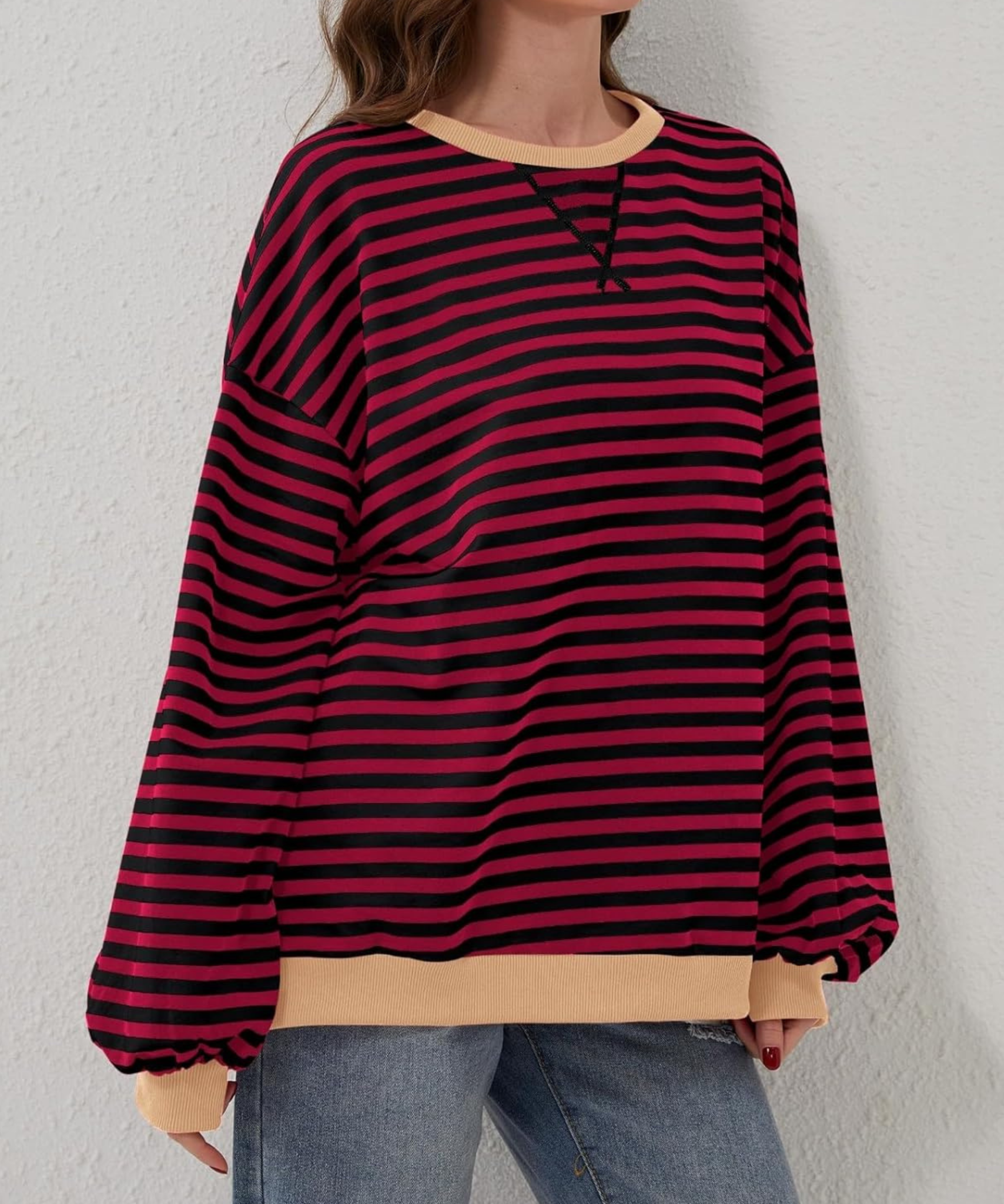 ROXANNE™ - Striped Oversized Sweatshirt