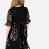 Mini Maya Black Floral Embellished Midi Dress
