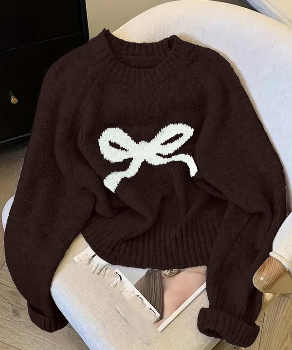 GRACIE™ - Elegant Bow Knit Sweater for Fall & Winter Fashion