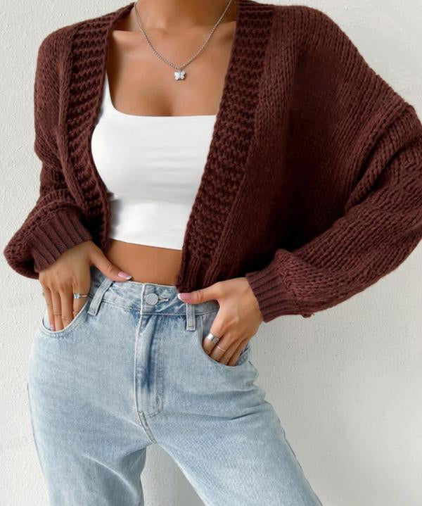 HEIDI™ - Open Front Knit Cardigan with Cartoon Print for Cozy Outfits