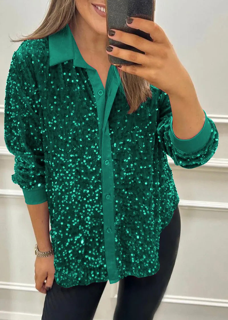 CIARA™ - Shimmer Sequin Shirt