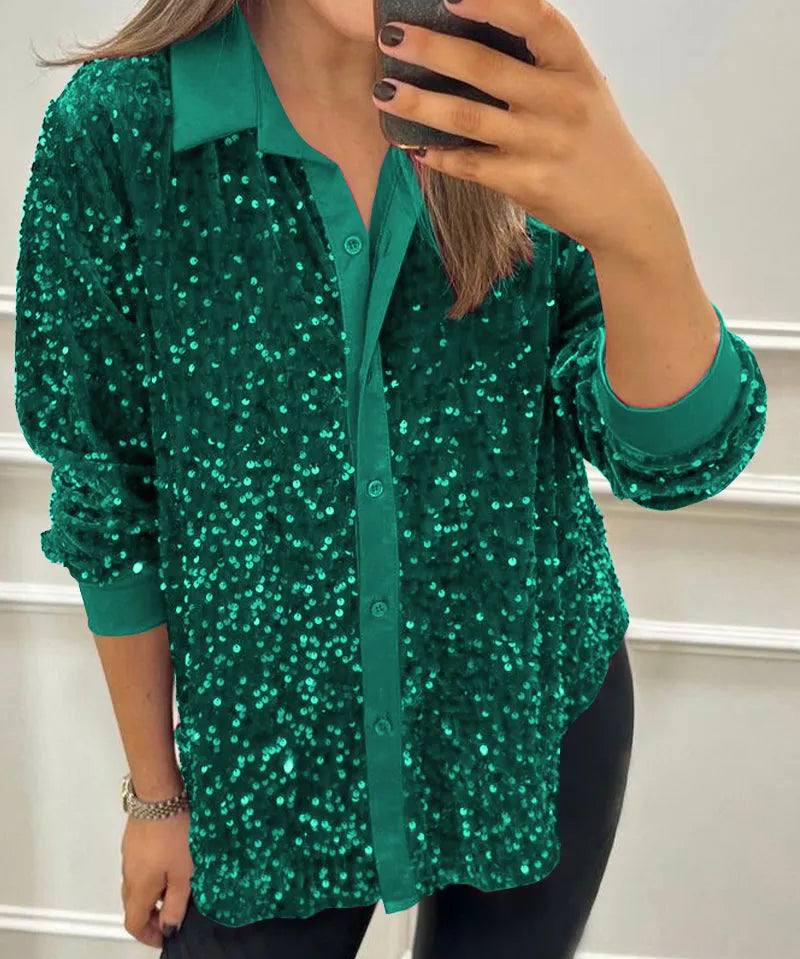 CIARA™ - Shimmer Sequin Shirt