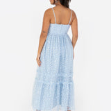 Maya Blue Sequin & Embroidery Cami Midaxi Dress