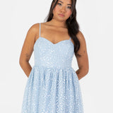 Maya Blue Sequin & Embroidery Cami Midaxi Dress