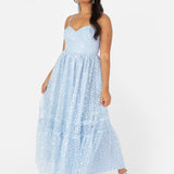 Maya Blue Sequin & Embroidery Cami Midaxi Dress