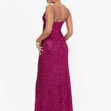 Maya Hot Pink Fully Embellished Cami Cowl Neck Maxi Dress