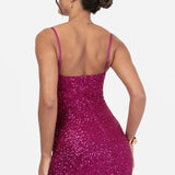 Maya Hot Pink Fully Embellished Cami Cowl Neck Maxi Dress