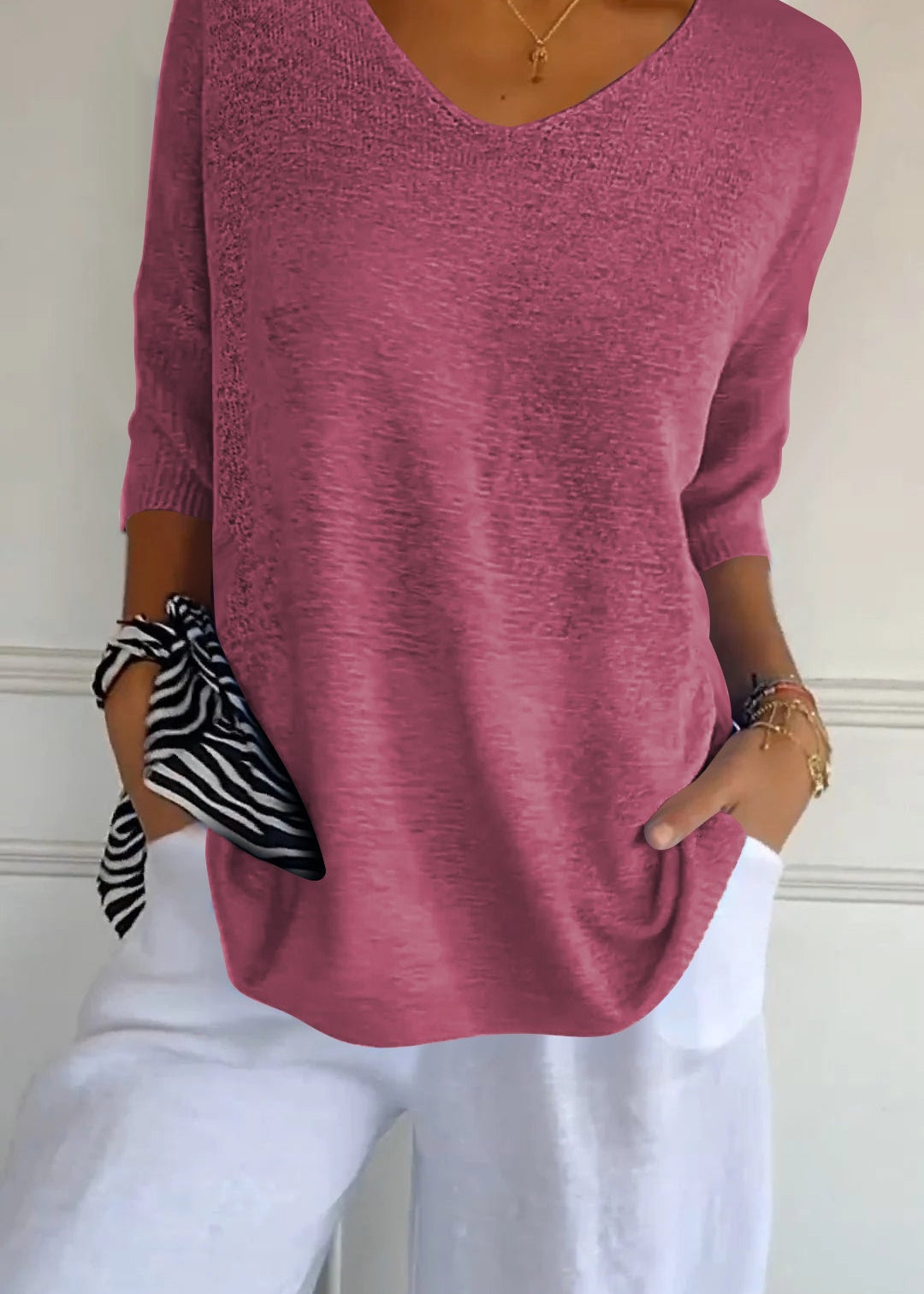 LAUREN™ - Casual V-Neck Top