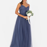 Anaya With Love Recycled Indigo Blue Cami Maxi Dress with Bow Detail