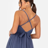 Anaya With Love Recycled Indigo Blue Cami Maxi Dress with Bow Detail