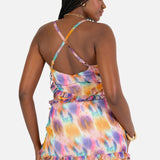 Anaya With Love Recycled Strappy Maxi Dress with Frill & Metallic Flock Detail