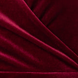 Maya Cranberry Faux Wrap Short Sleeve Velvet Maxi Dress