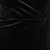 Maya Black Faux Wrap Short Sleeve Velvet Maxi Dress