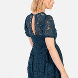 Maya Teal Short Sleeve Lace Mini Dress