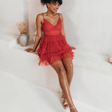 Anaya With Love Recycled Red Ruffle Cami Mini Dress
