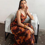 Anaya With Love Recycled Fire Marble Print Cami Shift Maxi Dress