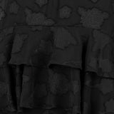 Anaya With Love Recycled Black Floral Burnout Flared Long Sleeve Shift Mini Dress