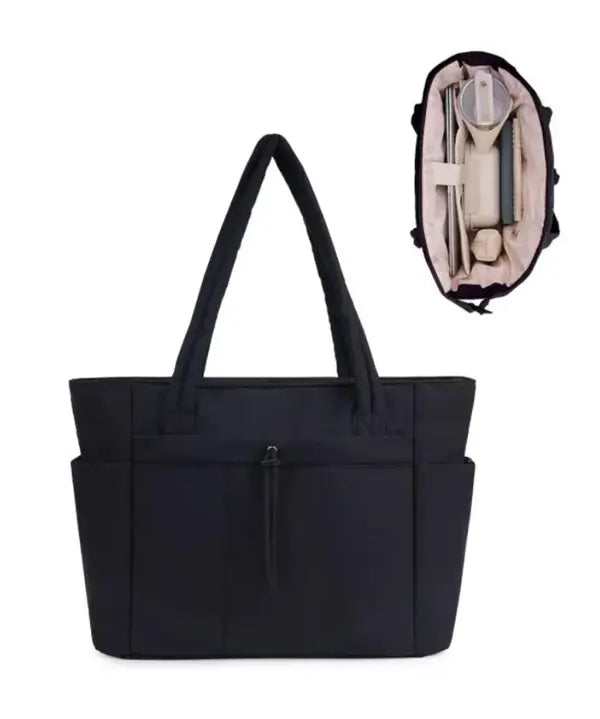 VEJA™ - Women’s Insulated Puffer Tote Bag Laptop & Cup Holder Casual Work Bag