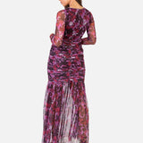 Anaya With Love Recycled Pink Floral Ruched Tulle Maxi Dress