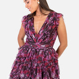 Anaya With Love Recycled Floral Flutter Sleeve Ruffled Mini Dress