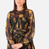 Anaya With Love Recycled Floral Long Sleeve & Gathered Waist Maxi Dress