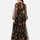 Anaya With Love Recycled Floral Long Sleeve & Gathered Waist Maxi Dress