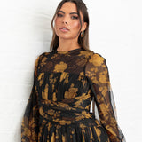 Anaya With Love Recycled Floral Long Sleeve & Gathered Waist Maxi Dress