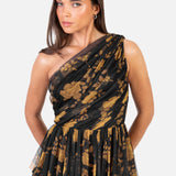 Anaya With Love Recycled Floral One Shoulder Tiered Midi Dress
