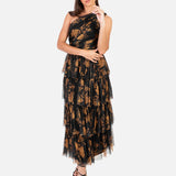 Anaya With Love Recycled Floral One Shoulder Tiered Midi Dress