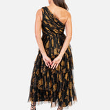 Anaya With Love Recycled Floral One Shoulder Tiered Midi Dress