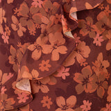 Anaya With Love Recycled Rust Floral Print Long Sleeve Ruffle Midaxi Dress