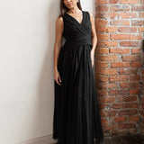 Anaya With Love Recycled Black Sleeveless V Neck Maxi Dress