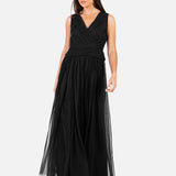 Anaya With Love Recycled Black Sleeveless V Neck Maxi Dress