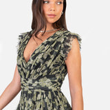Anaya With Love Recycled Floral Flutter Sleeve V Neck Maxi Dress